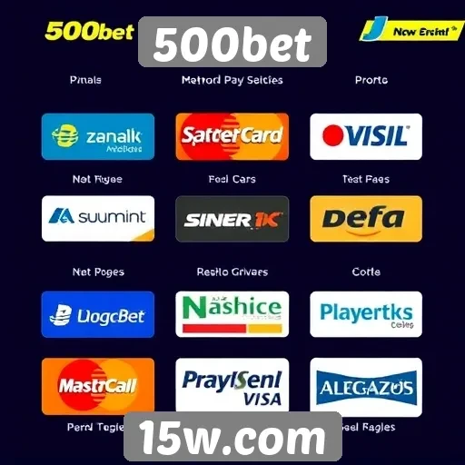 Variedade de métodos de pagamento disponíveis no 500bet